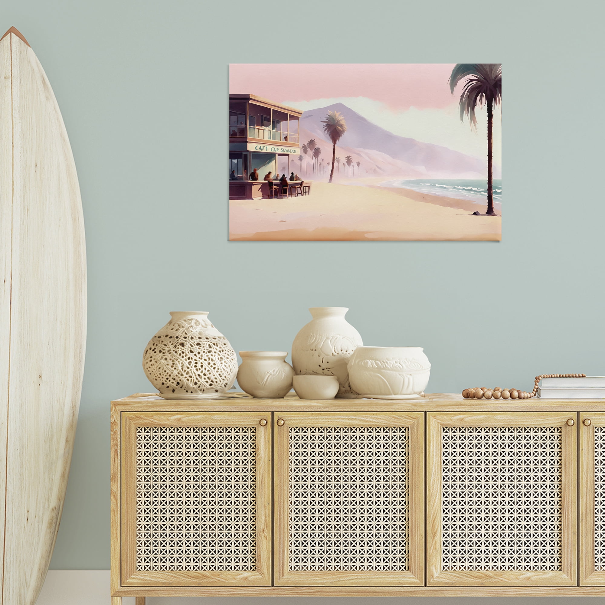 Stupell Industries Café at Head Of Bay Nautical & Beach Painting Wrapped Canvas Art Print Wall Art, 36 x 24