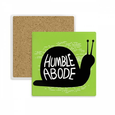 

Black Snail Animal Outline Natural Square Coaster Cup Mat Mug Subplate Holder Insulation Stone