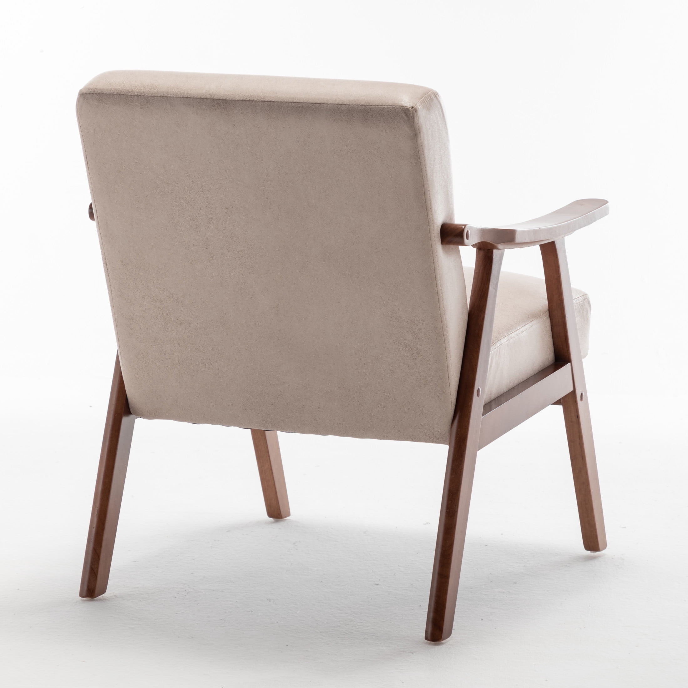 GDF Studio Mid-Century Modern Accent Chair with Microfiber Upholstery & Solid Wood Frame, Light Camel