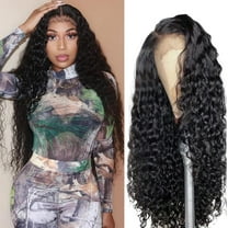 34 Inch Deep Wave Lace Front Wigs Human Hair Hd Lace Frontal Wigs For Black Women 100%Human Hair 13x6x1 Transparent Lace 250%