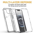 thumbnail image 2 of Funda AiCase para iPhone 16e, transparente, purpurina brillante, 3 capas, 2 of 9