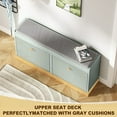 thumbnail image 6 of HLR Shoe Cabinet, Shoe Cabinet with 2 Drawers and Shoe Storage, Entryway Bench with Padded Seat for Hallway, Living Room, Green, 6 of 7