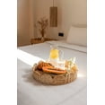 thumbnail image 6 of Scallop Rattan Round Tray Handwoven Wicker Edge Decorative Serving Organizer for Coffee Table Dining Vanity  Indoor Use, 6 of 6