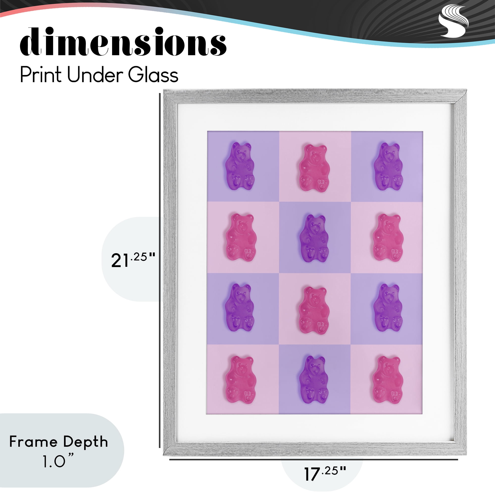 Stupell Industries Pink & Lilac Candy Bears Gray Framed Print Under Glass, design by LISH Creative