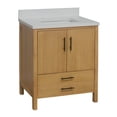 thumbnail image 6 of California 30" Bathroom Vanity with Blonde Veneer Cabinet and Matte White Top, 6 of 7