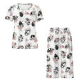 thumbnail image 5 of DISNIMO Ladybug Floral Printed Pajama Set for Women, Soft Sleepwear Summer 2 Piece Pjs Set Round Neck Tops and Capri Pant Lounge, 2XL, 5 of 7
