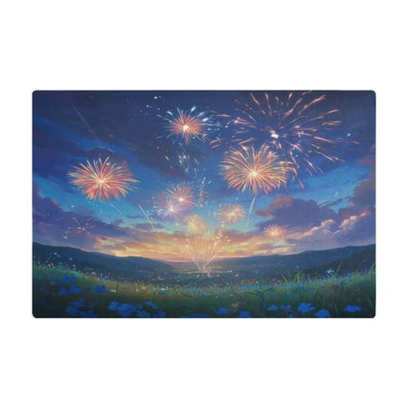 

PU Leather Kitchen Drying Mat with Silica Gel Core Coffee Bar Pad Dual-Sided Absorbent Non-Slip for Kitchen Counter Colorful Fireworks