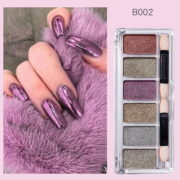 Solid Magic Mirror Powder 6 Color Combination Set With Brush