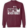 thumbnail image 2 of OXI Crewneck Sweatshirt - Never Forget, Basic Casual Sweatshirts for Men's and Women Fleece Sweatshirt Long Sleeve - Maroon Small, 2 of 2