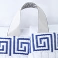 thumbnail image 4 of BNM Cotton Greek Scroll 6 Piece Towel Set, White/Navy-Blue, 4 of 6