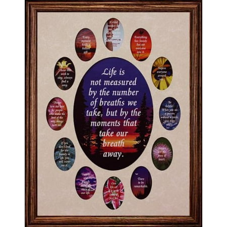 14x18 Oval School Days Years Collage Mat With Walnut Stained Frame