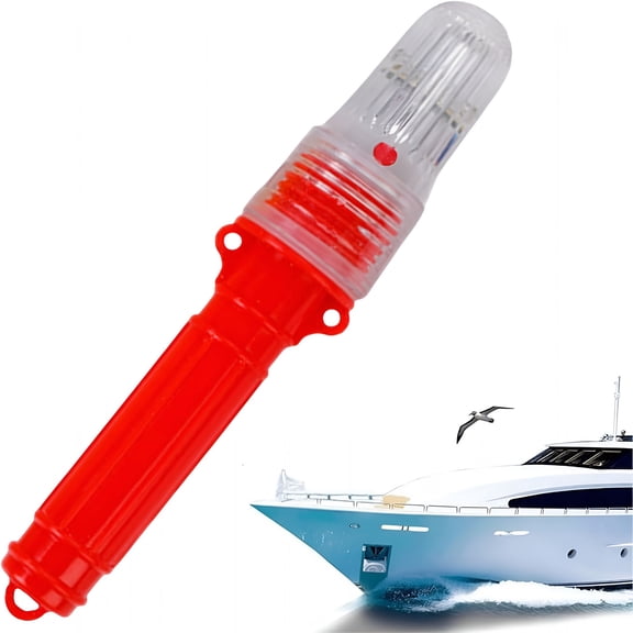 GJX Boat Flares, Marine Signal Light, Waterproof Emergency Signals for Fishing Nets, Buoys & Boats (Red-1pcs)
