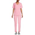 thumbnail image 2 of ClimateRight by Cuddl Duds Scrubs Women’s and Women's Plus Zip Neck Woven Tulip Hem Top, 2 of 5