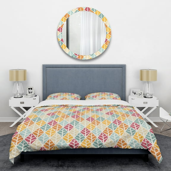 Designart 'Diamond Retro X' Mid-Century Modern Duvet Cover Set