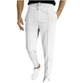 thumbnail image 2 of WREESH Men's Sweatpants Trousers Slim Drawstring Slim Elastic Straight Leg Sports Casual Pants Trousers White, 2 of 6