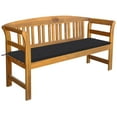 thumbnail image 4 of vidaXL Outdoor Patio Bench Garden Park Bench with Cushion Solid Wood Acacia, 4 of 16