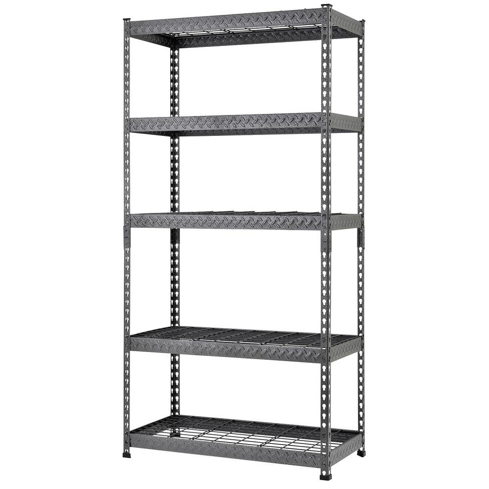 36 in. W x 72 in. H x 18 in. D Silver TreadPlate Steel 5Tier Garage Shelving Unit Walmart
