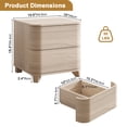 thumbnail image 2 of Swedhaus 19.6 Inch Modern Light Oak Nightstand with 2 Curved Drawers, Minimalist Handleless Push-to-Open Bedside Table with Rounded Edges, Wood Grain End Table for Bedroom and Living Room, 2 of 10