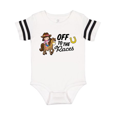 

Inktastic Off To The Races with Cowgirl on Horse Gift Baby Girl Bodysuit