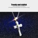 thumbnail image 2 of Men's 3-layer white steel cross pendant necklace, assorted steel color, 2 of 4
