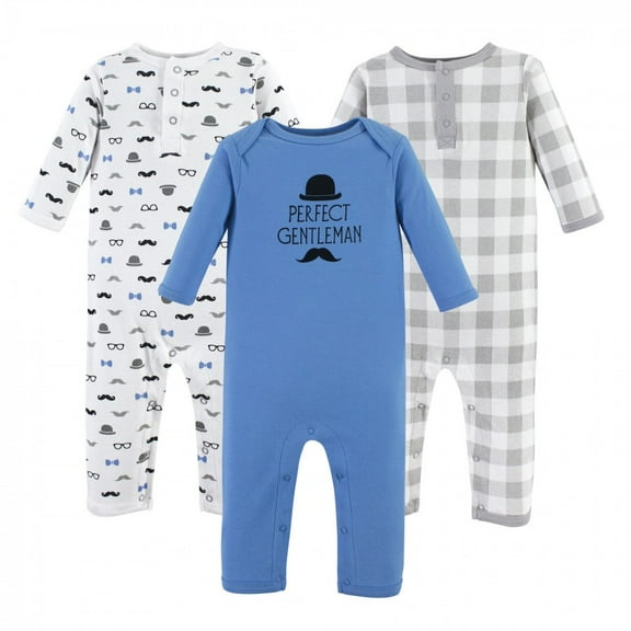 Hudson Baby Infant Boy Cotton Coveralls 3pk, Perfect Gentleman, 18-24 Months