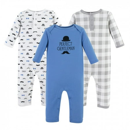 UPC: 0660168520460 | Hudson Baby Infant Boy Cotton Coveralls 3pk Perfect Gentleman 12-18 Months