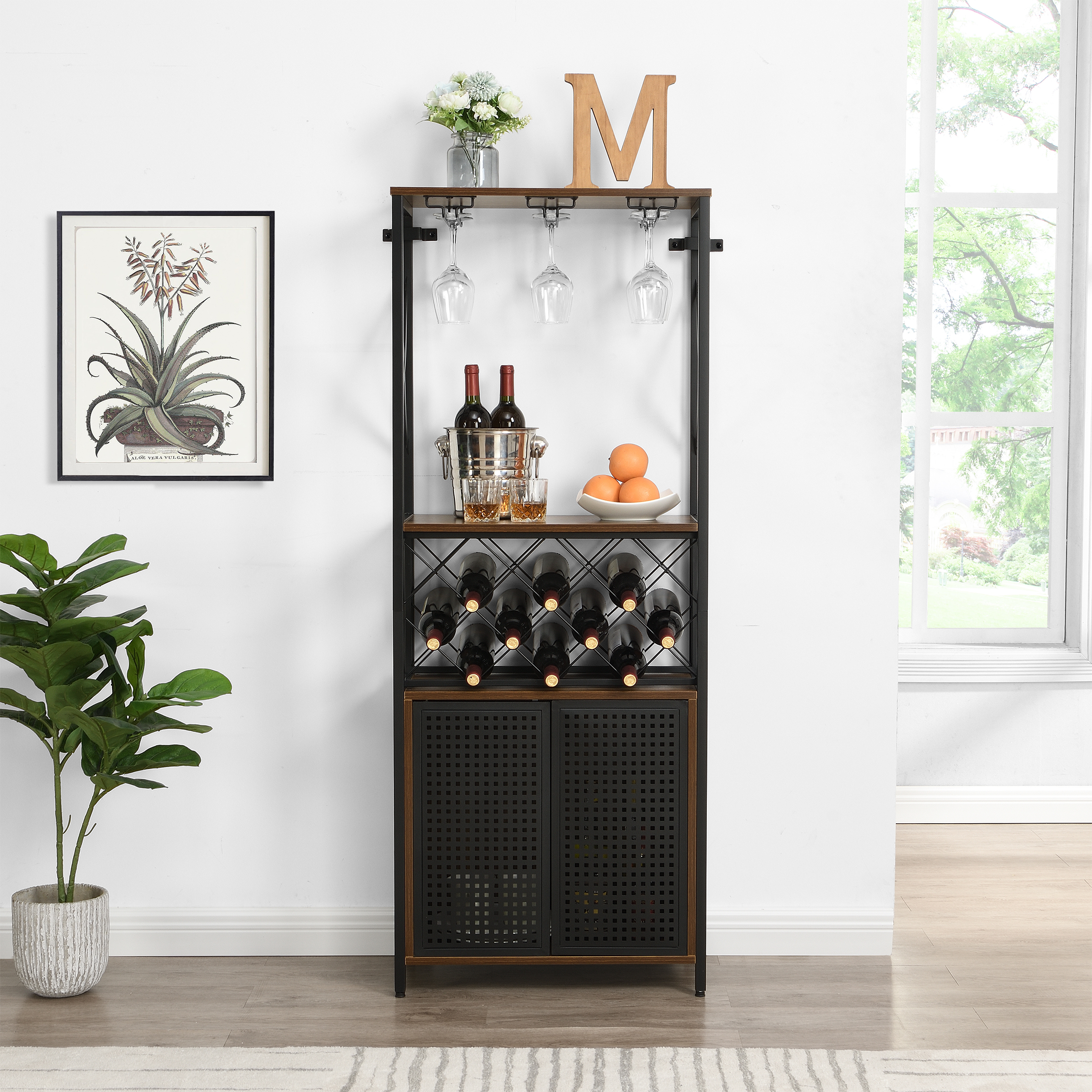 Industrial 3 Tier Metal Wine Brown, Powder Coated