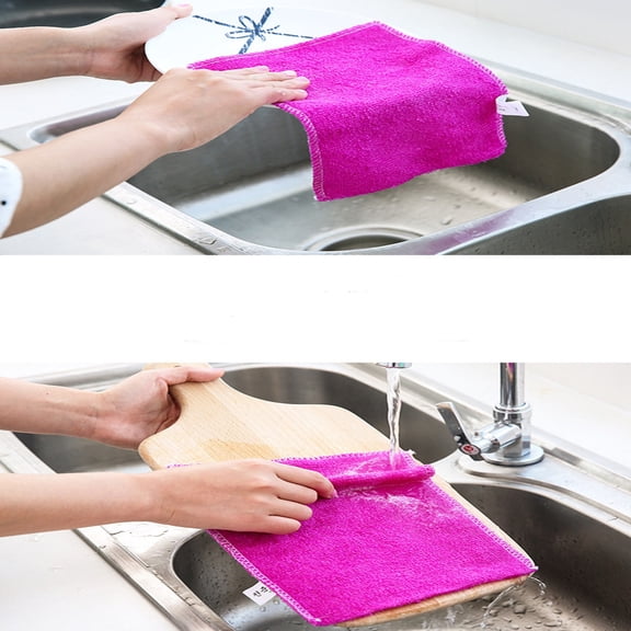 Hilingoto Clearance Super Thin Washing Towel Dishes Washing Natural Material Towel Dry Towel Dishcloth Rag Oil Wiping Absorbent Cleaning 3.9X3.9X0.4Inch, Wipes, Fibre Christmas Sale