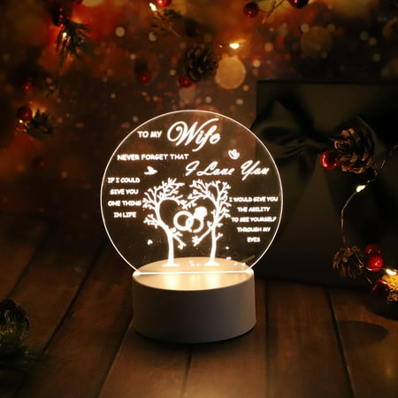 

GEHGWP 3D Nightlight Love Girl Blessing Acrylic Atmosphere LED Lights To Send Wife And Husband Holiday Gifts okay