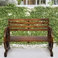 thumbnail image 5 of 41" Rustic Wooden Wheel Bench, 2-Person Patio Bench, Wagon Slatted Seat, Outdoor Bench for Garden, Backyard, Balcony, Patio, Farm, Lawn, Outdoor, 350lbs High Capacity, 5 of 5