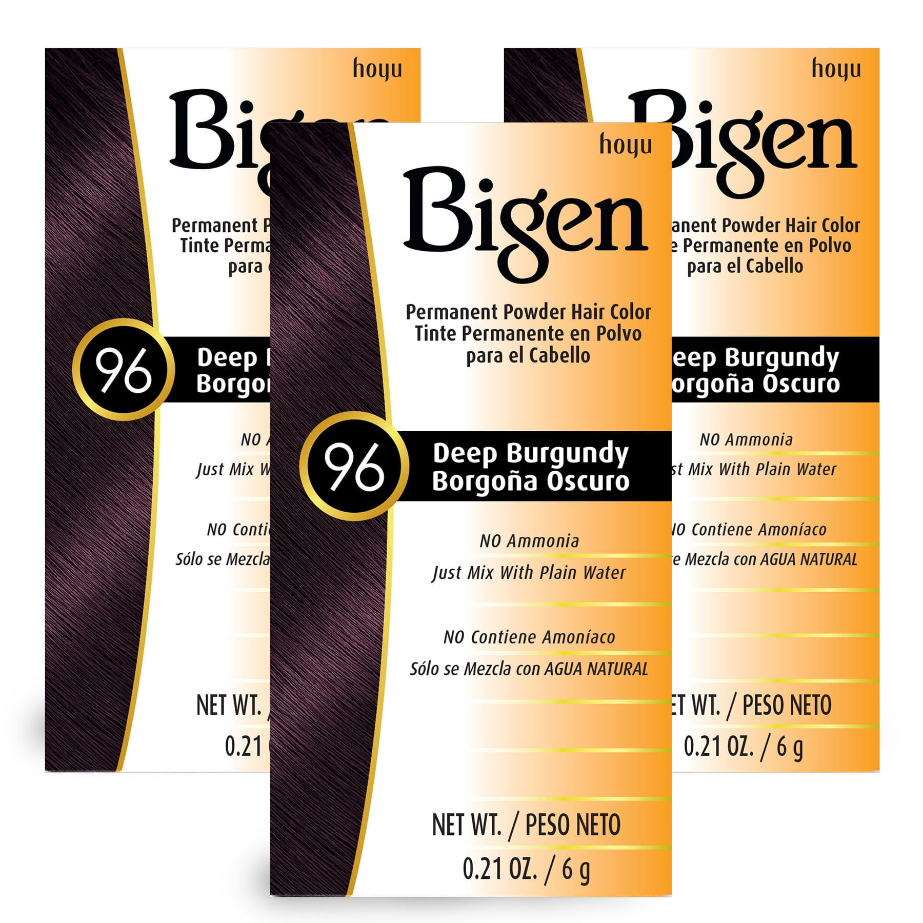 Bigen, Permanent Powder Hair Color, 96 Deep Burgundy, 0.21oz