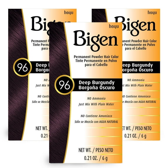 Bigen Permanent Powder Hair Color 3-Pack: 96 Deep Burgundy