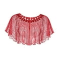 thumbnail image 4 of Chal de Mujer, Capa de Chal de Lentejuelas, Vestidos de Bufanda de Chal Informal Ropa de Moda Chal de Novia de Lentejuelas Capa de Noche para Fiesta D Rojo Salvador Mantón de las mujeres, 4 of 8
