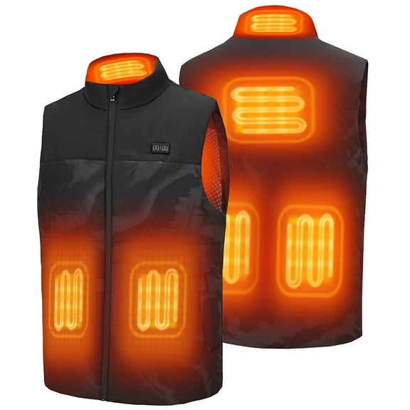 Heated Vest For Men Women, Mens Double Switch Heated Vest With Collar Heating-6 Heating Zone(Battery Not Included)