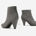 thumbnail image 3 of Dream Pairs Women's Pointed Toe Low Heel Suede/Pu Back Zipper Ankle Boots Kalila Light/Grey/Suede Size 11, 3 of 6