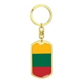 thumbnail image 4 of Lithuania Flag Keychain Dog Tag Stainless Steel or 18k Gold, 4 of 16