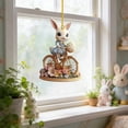 thumbnail image 4 of Cheapark Easter Cute Bunny Hanging Ornament 2D Flat Acrylic Small Hanging Decor for Tree Wall Window Mantel Holiday Home Party Decor, 4 of 6