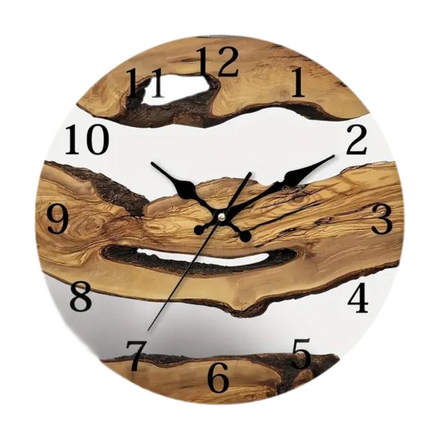 Reloj de pared, reloj de pared silencioso, reloj moderno único y creativo rústico, reloj colgante para dormitorio, baño, cocina y dormitorio Estilo B