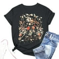 thumbnail image 1 of T-Shirt à Manches Courtes Imprimé Floral pour Femmes, Col Rond, Manches Longues Épaisses, T-Shirt Décontracté pour Femmes, 1 of 3