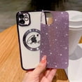 thumbnail image 2 of Compatible with iPhone 11 Magnetic Glitter Case-6.1 Inch, Luxury Love Heart Pattern Plating Clear Case, Compatible with MagSafe for Women Girls Shockproof Back Cover-Purple, 2 of 14