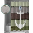 thumbnail image 3 of 54x78 Inch Shower Curtain Decorative Nautical Anchor Bathtub Bath Curtains Fabric Waterproof Bathroom Decor Farmhouse Sage Green Brown Wooden Grain Small Stall Shower Curtain Set with 12 Hooks, 3 of 6
