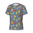 thumbnail image 5 of Vsdgher Fruit Ice Cream Print Men's Dry Fit Mesh Athletic Shirts Moisture Wicking Tennis T-Shirt Tops, 5 of 9
