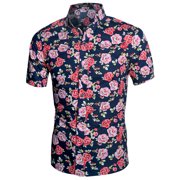 Angle View: Men's Button Up Allover Floral Shirt