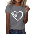 thumbnail image 2 of HongQid Paw Love Shirt Dog Lover Shirts for Women Paw Print Heart Tee Shirt Cute Dog Mom Short Sleeve Tee Tops, 2 of 4