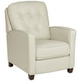 thumbnail image 2 of Elm Lane White Pearl Leather Recliner Chair Modern Armchair Comfortable Push Manual Reclining Footrest Tufted Back for Bedroom, 2 of 9