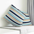 thumbnail image 3 of Khaki Striped Pillow Covers 18x18 Inch Decorative Throw Pillow Cover, Navy Blue Farmhouse Stripes Modern Abstract Art Sofa Pillowcases Accent Cushion Case Home Decor Bedroom Living Room, 3 of 6