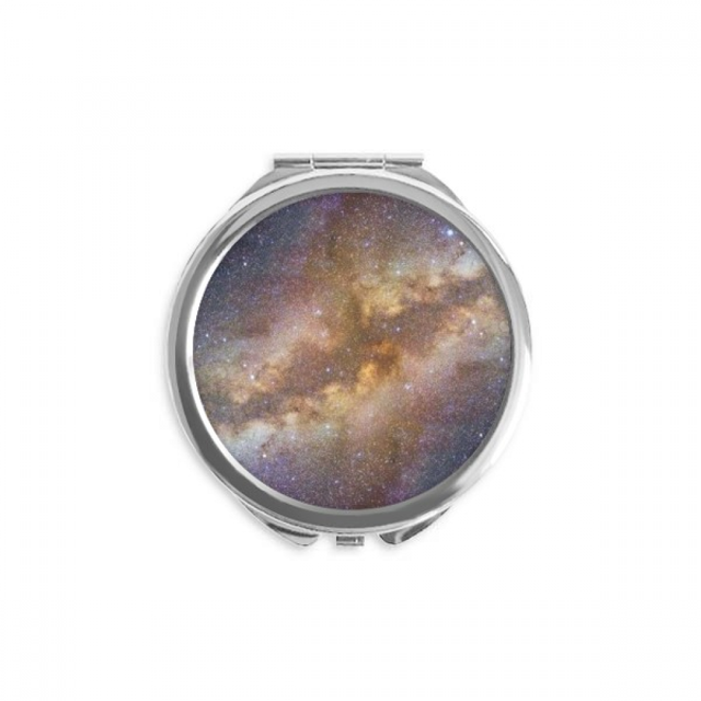 Modèle d'Illustration de l'Univers de Galaxie Jaune Miroir Compact à la Main Verre de Poche Portable