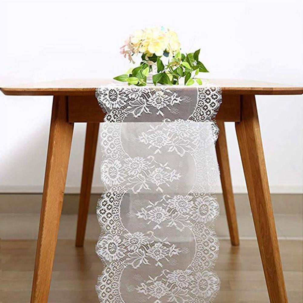 Vintage Lace Table Runner Overlay Exquisite Lace Fabric with Rose