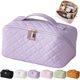 thumbnail image 1 of Bolsa de viaje de gran capacidad para mujer, bolsa de maquillaje impermeable, bolsa de viaje multifuncional (rombo-purpura) 24,5*12,5*11 cm, 1 of 5