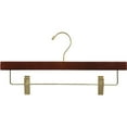 thumbnail image 2 of The Great American Hanger Company Wooden Pant Hanger with Walnut Finish and Adjustable Cushion Clips, Flat Wood Bottom Hangers with Brass Swivel Hook, 2 of 4